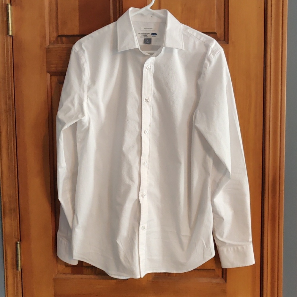Old Navy White textured casual shirt